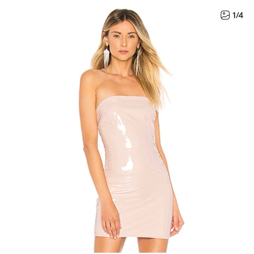 h:ours Blush Pink Latex Mirabelle Dress